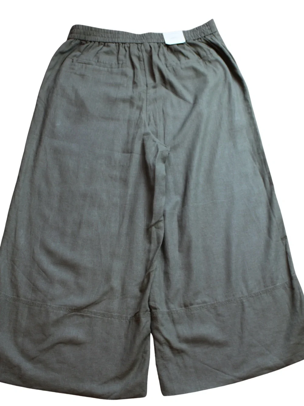 Banana Republic Wide Leg Crop Pants Olive Green Linen Blend Trousers Women’s M